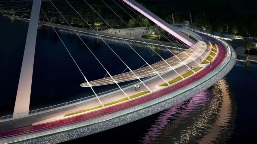 沥桂人行天桥效果图