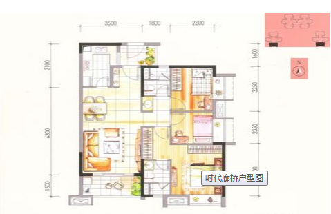 时代廊桥户型图